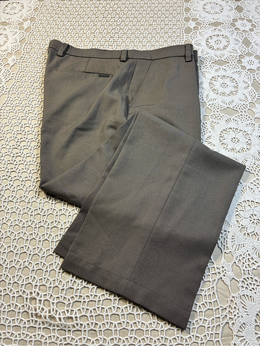 Greg Norman For Tasso Elba Five Iron Dress Pants Mens 36W 32L Taupe Golf Slacks